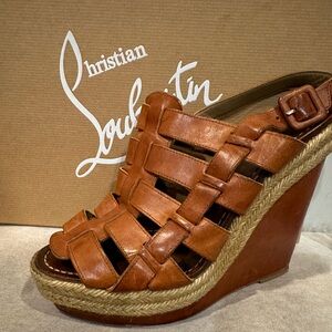 Christian Louboutin Strappy wedges with Signature Red Sole
